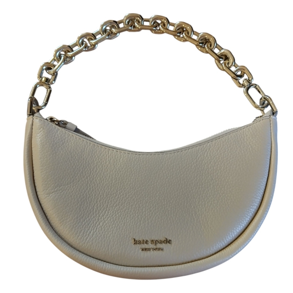 Kate Spade Beige Shoulder Bag with Gold Chain